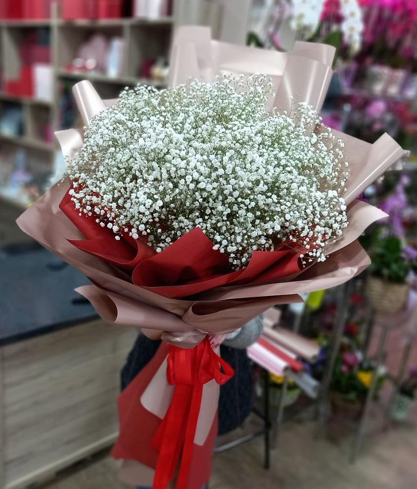 Букет Белые хлопья в Камышах Букет цветов из: Гипсофила в Камышах