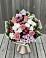 Букет цветов из: Альстромерии, Гвоздики, Розы и Хризантемы в Камышах