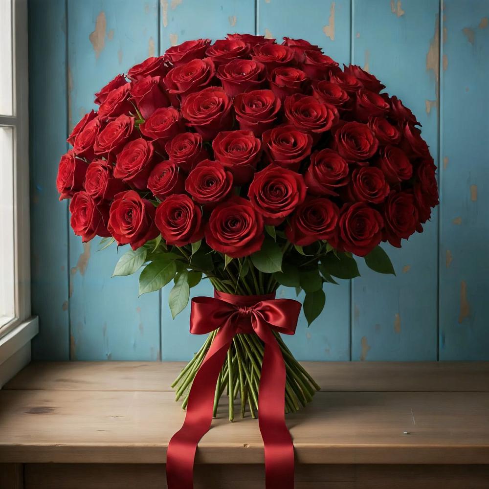 Букет Красные розы Блэк Меджик в Камышах