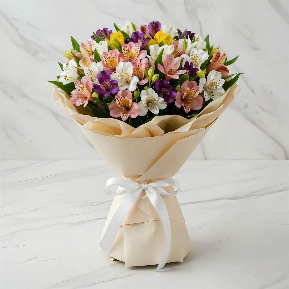 Букет цветов из: Альстромерии в Камышах