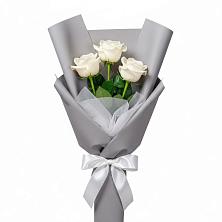 Букет 3 белые розы в Камышах