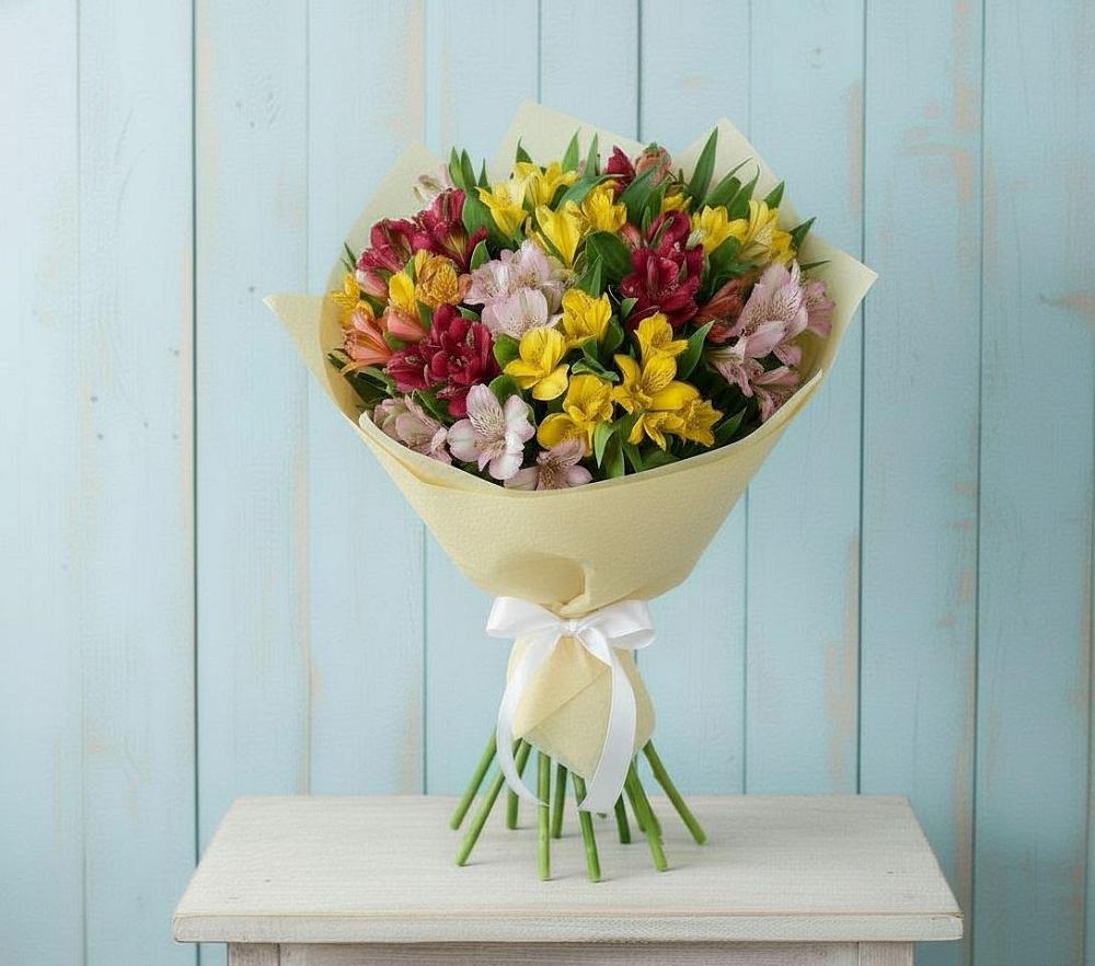 Букет цветов из: Альстромерии в Камышах